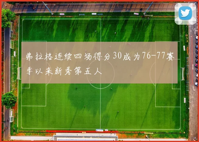 弗拉格连续四场得分30成为76-77赛季以来新秀第五人